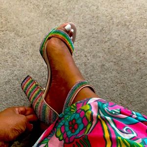 Rainbow platform heels